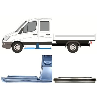 Set di pannelli di riparazione per Mercedes Sprinter 2006-2018 / Sinistra / Doppia cabina / 14781