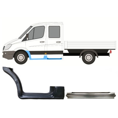 Set di pannelli di riparazione per Mercedes Sprinter 2006-2018 / Sinistra / Doppia cabina / 14778