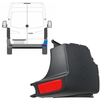 Angolo paraurti con catarifrangente per Mercedes Sprinter 2006-2018 / Destra / Set 9724
