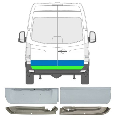 Pannello di riparazione porta posteriore per Mercedes Sprinter 2006-2018 / Sinistra+Destra / Set 6050