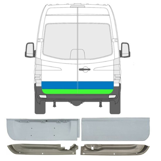 Pannello di riparazione porta posteriore per Mercedes Sprinter 2006-2018 / Sinistra+Destra / Set 6050