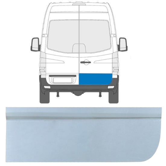Pannello di riparazione porta posteriore bassa per Volkswagen Crafter 2005-2017 / Destra 17173