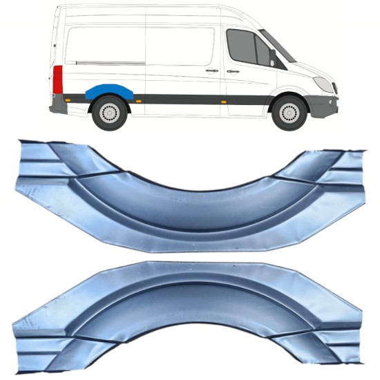 Pannello di riparazione parafango posteriore per Volkswagen Crafter 2005-2017 / Sinistra+Destra 16159