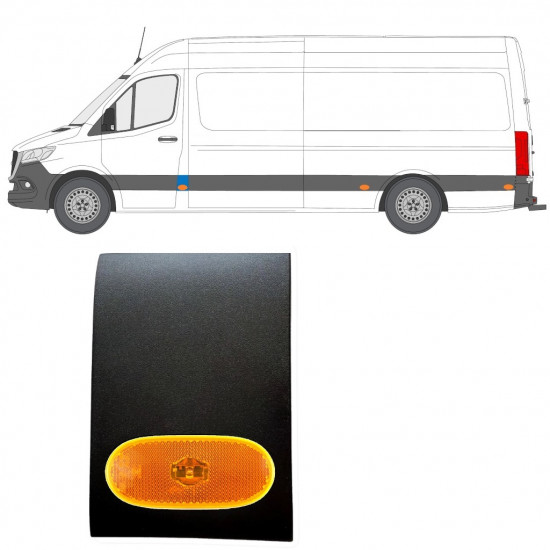 Pannello di modanatura Dietro Porta Anteriore con lampada per Mercedes Sprinter 2018- / Sinistra / Set 12963