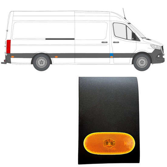 Pannello di modanatura Dietro Porta Anteriore con lampada per Mercedes Sprinter 2018- / Destra / Set 12962