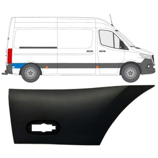Modanatura laterale parafango posteriore per Mercedes Sprinter 2018- / Destra 12936