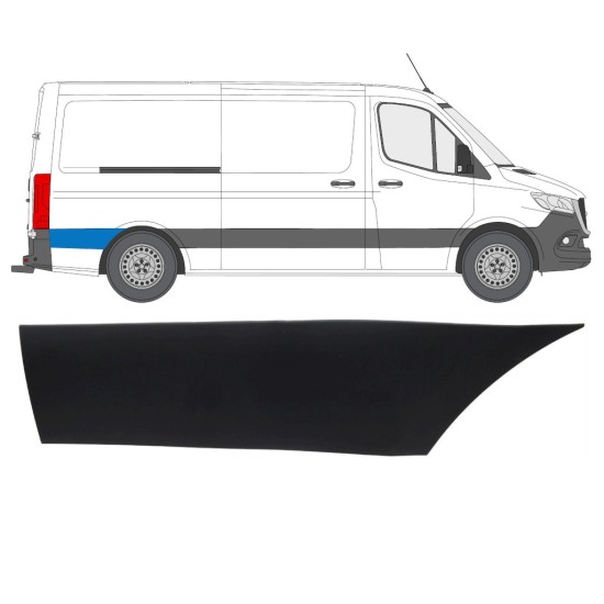 Modanatura laterale parafango posteriore dietro la ruota per Mercedes Sprinter 2018- / Destra 16642