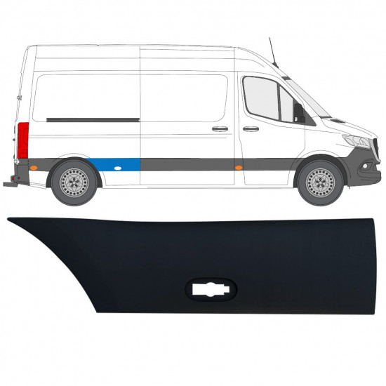 Modanatura laterale parafango posteriore per Mercedes Sprinter 2018- / Destra 12940