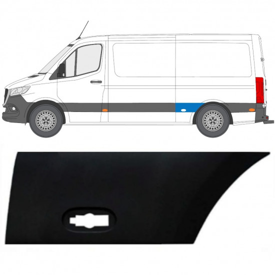 Modanatura laterale parafango posteriore per Mercedes Sprinter 2018- / Sinistra 12937