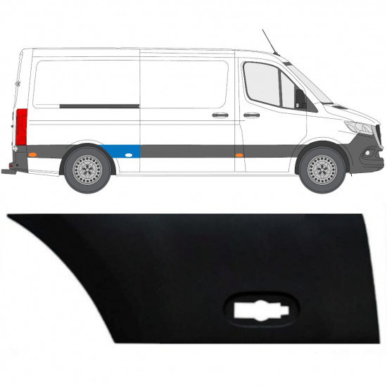 Modanatura laterale parafango posteriore per Mercedes Sprinter 2018- / Destra 12936