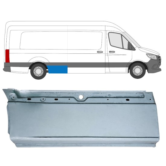Pannello di riparazione sezione inferiore parafango posteriore per Mercedes Sprinter 2018- / Destra 16063