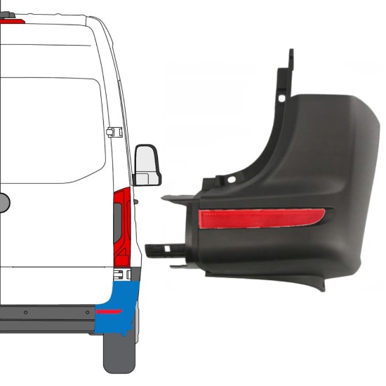 Angolo paraurti con catarifrangente per Mercedes Sprinter 2018- / Destra / Set 14949