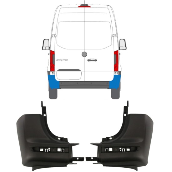 Angolo paraurti posteriore per Mercedes Sprinter 2018- / Sinistra+Destra / Set 14945