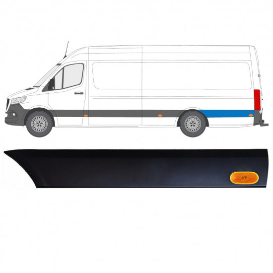 Modanatura laterale parafango posteriore con lampada per Mercedes Sprinter 2018- / Sinistra / Set 12971