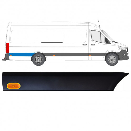 Modanatura laterale parafango posteriore con lampada per Mercedes Sprinter 2018- / Destra / Set 12970