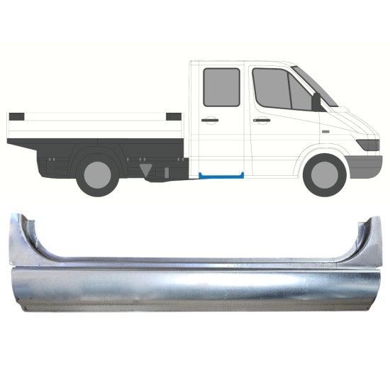 Pannello di riparazione sottoporta porta posteriore per Mercedes Sprinter 1995-2006 / Sinistra = Destra (simmetrico) 16385