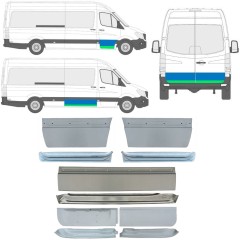 Lamiera di riparazione porta interno ed esterno per Volkswagen Crafter 2005-2017 / Sinistra+Destra / Set 14493