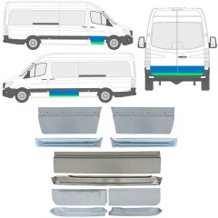 Lamiera di riparazione porta interno ed esterno per Volkswagen Crafter 2005-2017 / Sinistra+Destra / Set 14494