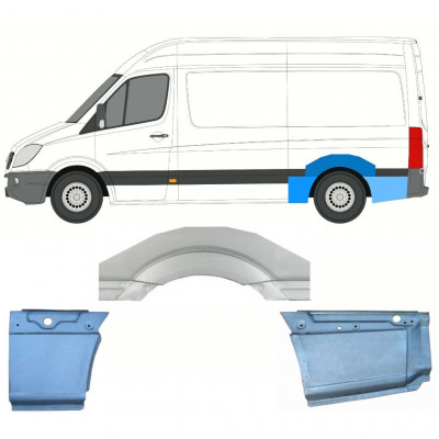 MERCEDES SPRINTER 2006- PASSO MEDIO PANNELLO DI RIPARAZIONE DELL\'ALA POSTERIORE / SET / SINISTRA