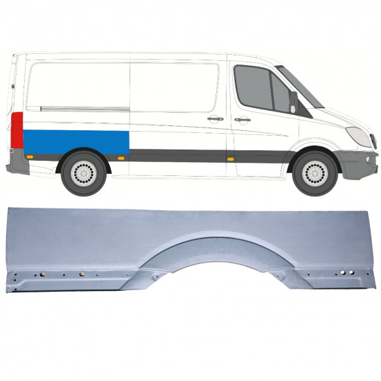 Lamiera di riparazione grande parafango posteriore per Mercedes Sprinter 2006-2018 / Destra 12972