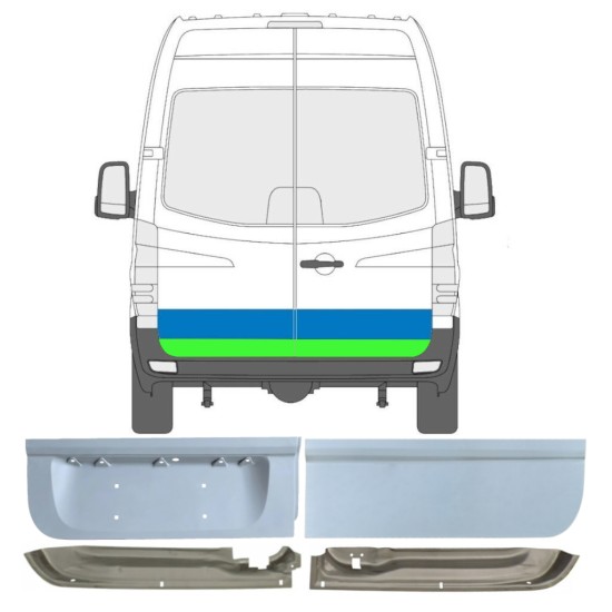 Pannello di riparazione porta posteriore per Volkswagen Crafter 2005-2017 / Sinistra+Destra 17175