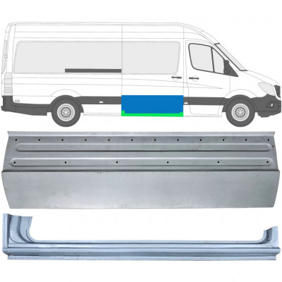 Lamiera di riparazione porta scorrevole e sottoporta per Mercedes Sprinter 2006- / Destra / Set 11959
