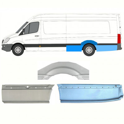 Pannello di riparazione parafango posteriore per Mercedes Sprinter 2006- / XLWB / Sinistra / Set 8720