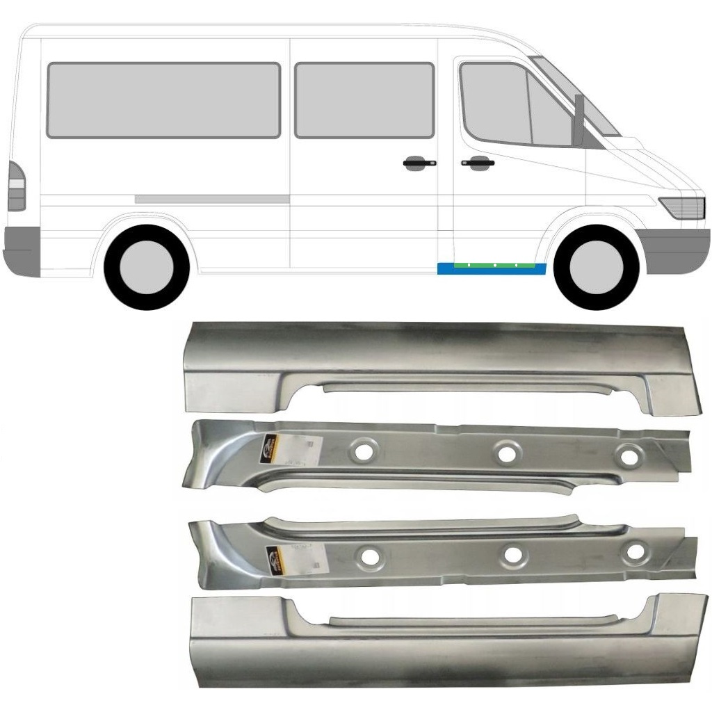 Pannello Di Riparazione Interno Ed Esterno Sottoporta Anteriore Per Mercedes Sprinter 1995-2006 / Set 10435