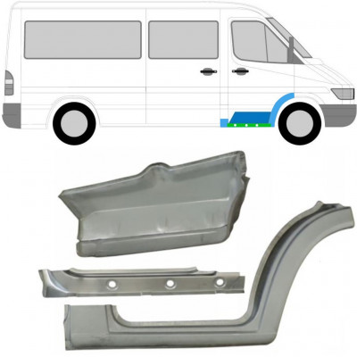 Lamiera di riparazione sottoporta interno, parafango e gradino anteriore per Mercedes Sprinter 1995-2006 / Destra / Set 10521