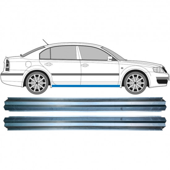 Pannello di riparazione sottoporta lamiera per Skoda Superb 2001-2008 / Sinistra = Destra (simmetrico) / Set 9540