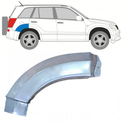 Pannello di riparazione sezione posteriore parafango posteriore per Suzuki Grand Vitara 2005-2012 / Destra 7848