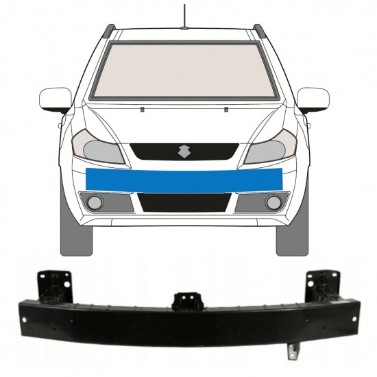 FIAT SEDICI SUZUKI SX4 2006-2013 BARRA DI RINFORZO DELLA TRAVERSA DEL PARAURTI ANTERIORE