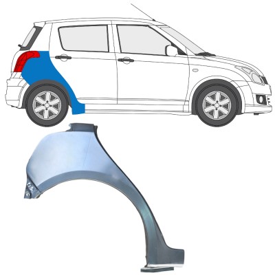 Pannello di riparazione parafango posteriore per Suzuki Swift 2005-2010 / Destra 16256