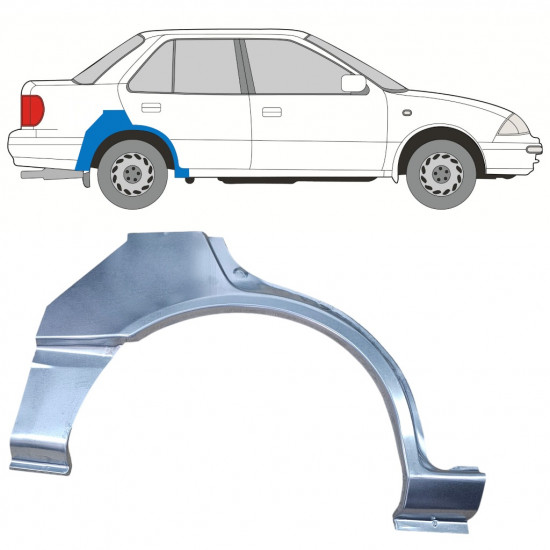 Pannello di riparazione parafango posteriore per Suzuki Swift 1988-2004 / Destra / SEDAN 12767