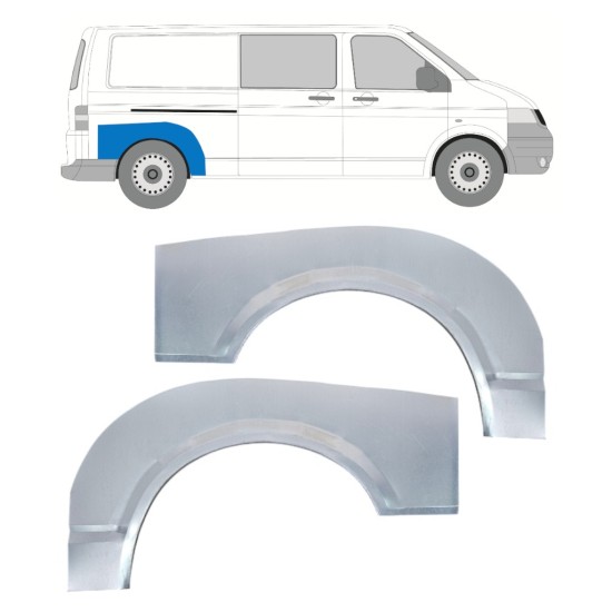 Pannello di riparazione parafango posteriore per Volkswagen Transporter T5 2003-2015 / Sinistra+Destra / Set 16372