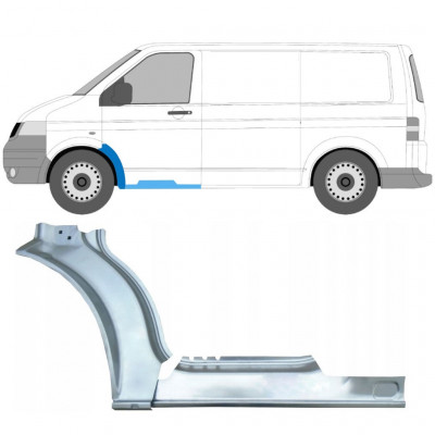 VOLKSWAGEN TRANSPORTER T5 2003-2015 PANNELLO DI RIPARAZIONE DEL PASSARUOTA ANTERIORE + SOGLIA / SET / SINISTRA