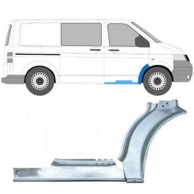 VOLKSWAGEN TRANSPORTER T5 2003-2015 PANNELLO DI RIPARAZIONE DEL PASSARUOTA ANTERIORE + SOGLIA / SET / DESTRA