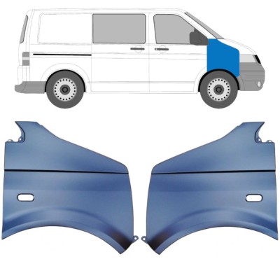 Parafango anteriore per Volkswagen Transporter T5 2003-2015 / Sinistra+Destra / Set 10535