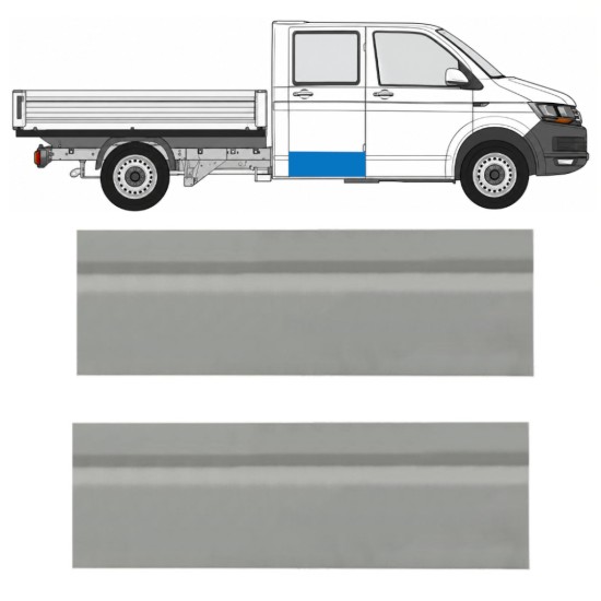 Pannello di riparazione porta posteriore esterno per Volkswagen Transporter T6 2015-2024 / Sinistra = Destra (simmetrico) 17126
