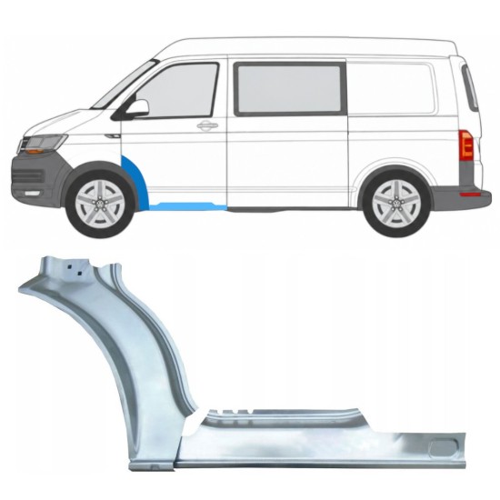 Pannello di riparazione sottoporta e parafango anteriore per Volkswagen Transporter T6 2015-2024 / Sinistra 17197