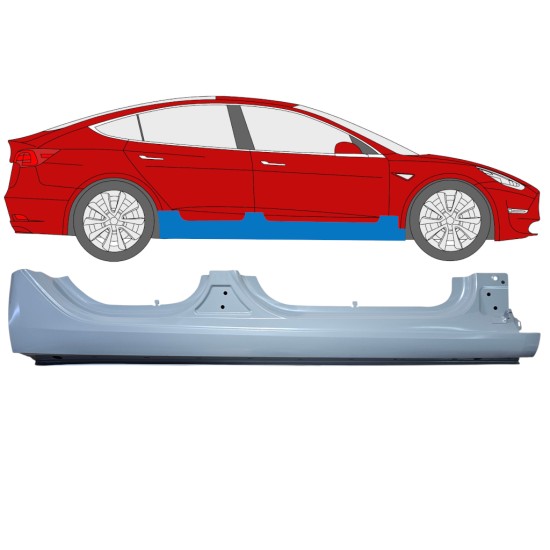 Sottoporta Lamiera Completo per Tesla Model 3 2017-2023 / Destra 17286