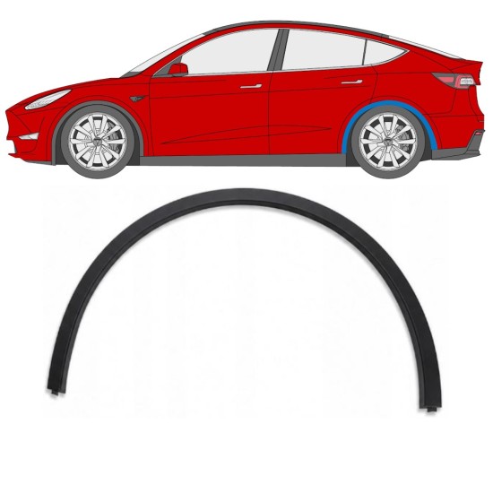 Modanatura laterale parafango posteriore per Tesla Model Y 2020-2025 / Sinistra 17291