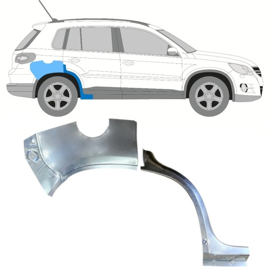 Pannello di riparazione parafango posteriore per Volkswagen Tiguan 2007-2016 / Destra / Set 15787