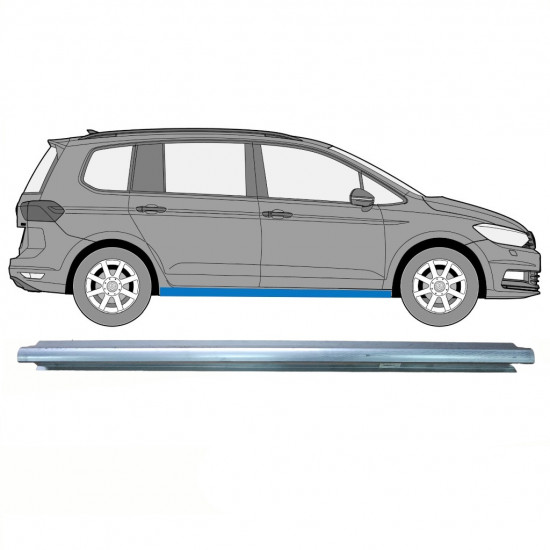 Pannello di riparazione sottoporta lamiera per VW Touran 2015- / Sinistra = Destra (simmetrico) 8970