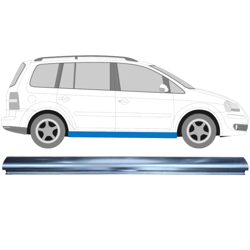 Pannello Di Riparazione Sottoporta Lamiera Per Volkswagen Touran 2003-2010 / Sinistra = Destra (Simmetrico) 11942