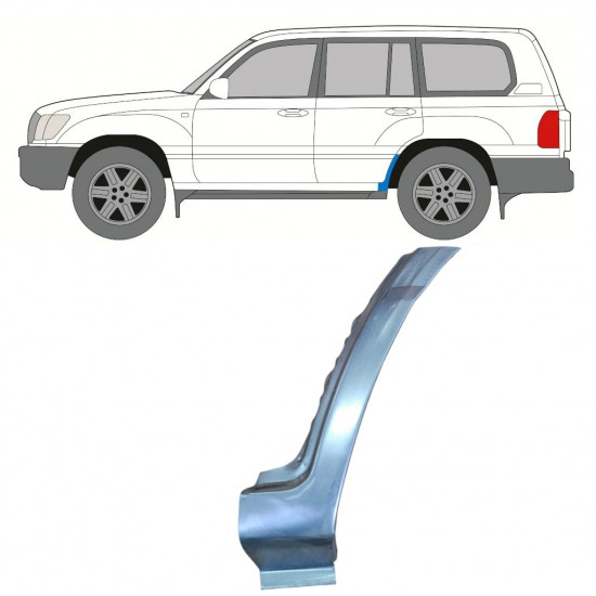 Pannello di riparazione sezione inferiore parafango posteriore per Toyota Land Cruiser 1998-2007 / Sinistra 8985