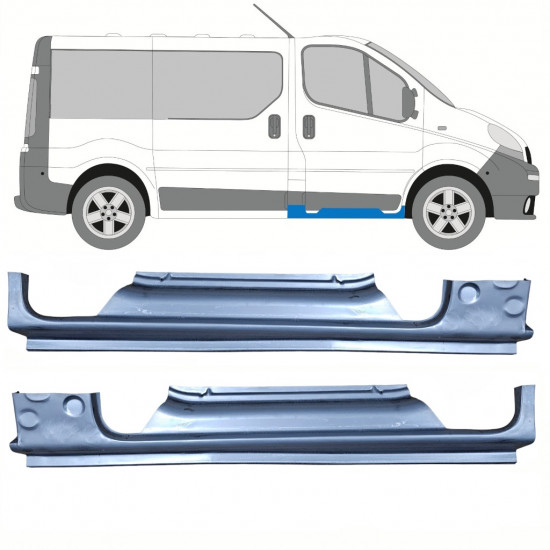 Pannello di riparazione sottoporta lamiera per Renault Trafic Opel Vivaro 2001-2014 / Sinistra+Destra / Set 10307