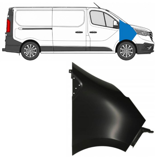 Parafango anteriore per Renault Trafic 2014- 2021-2026 / Destra 17104
