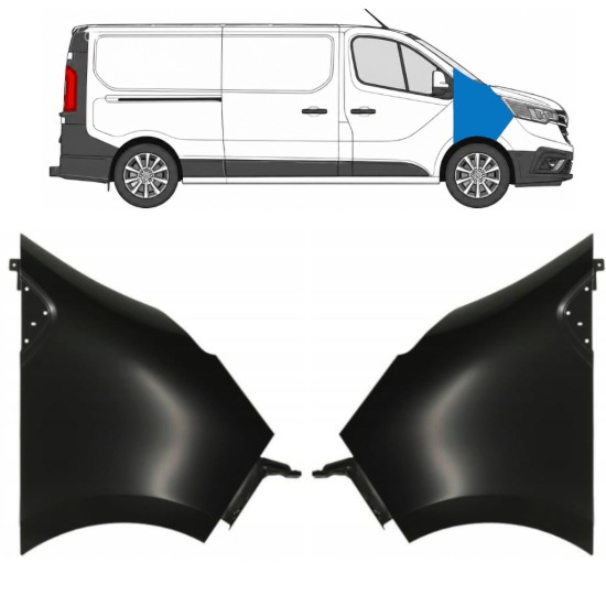 Parafango anteriore per Renault Trafic 2014- 2021-2026 / Sinistra+Destra / Set 17106