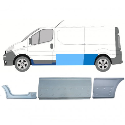 RENAULT TRAFIC OPEL VIVARO 2001-2014 BASE RUOTE LUNGA PANNELLO DI RIPARAZIONE / SET / SINISTRA